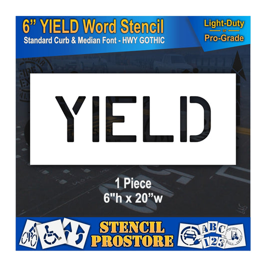 6 Inch YIELD Wording Stencil – for Parking Lot and Area Labeling Stencil