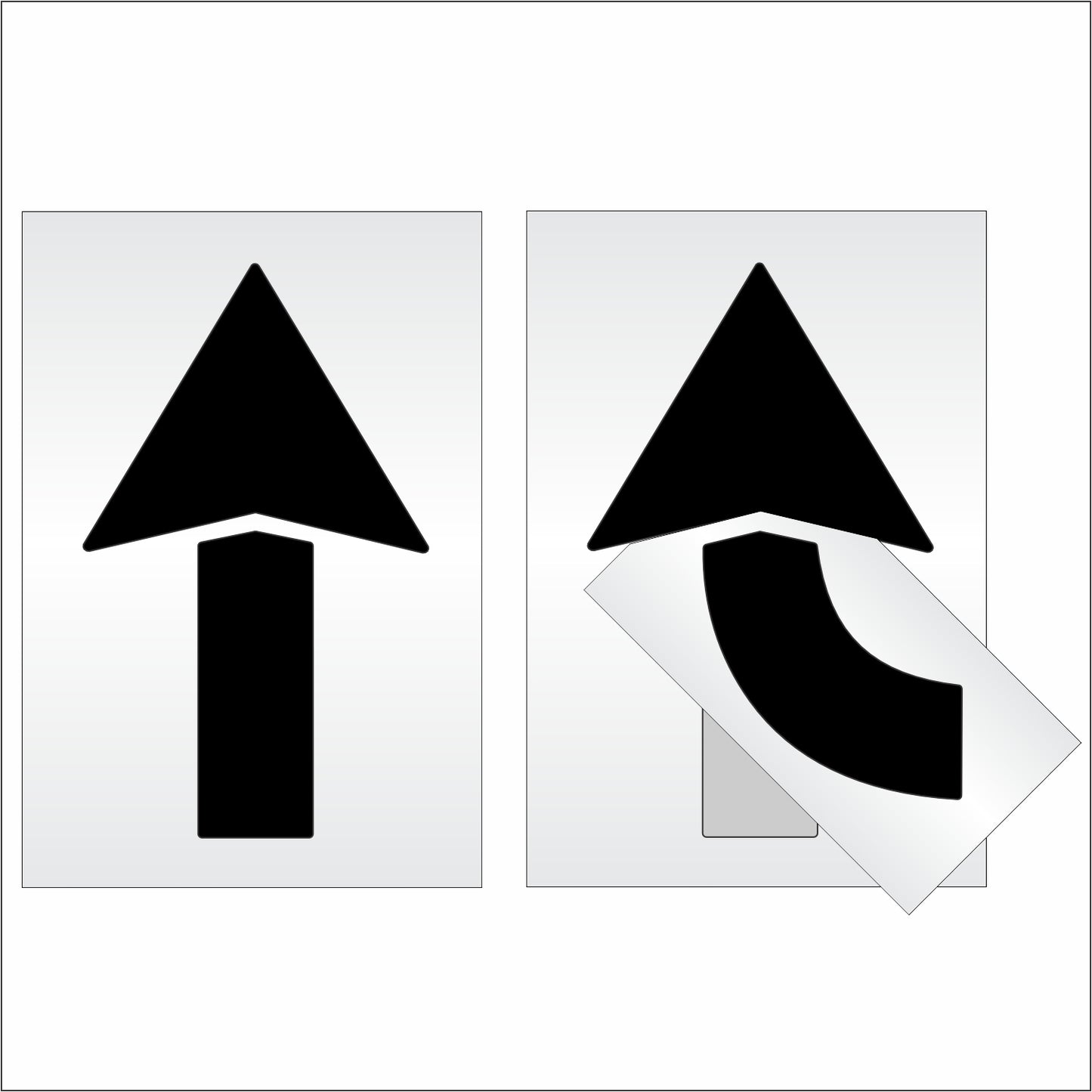 60 Inch 2pc Combo Arrow Stencil – Parking Lot and Highway Stencil