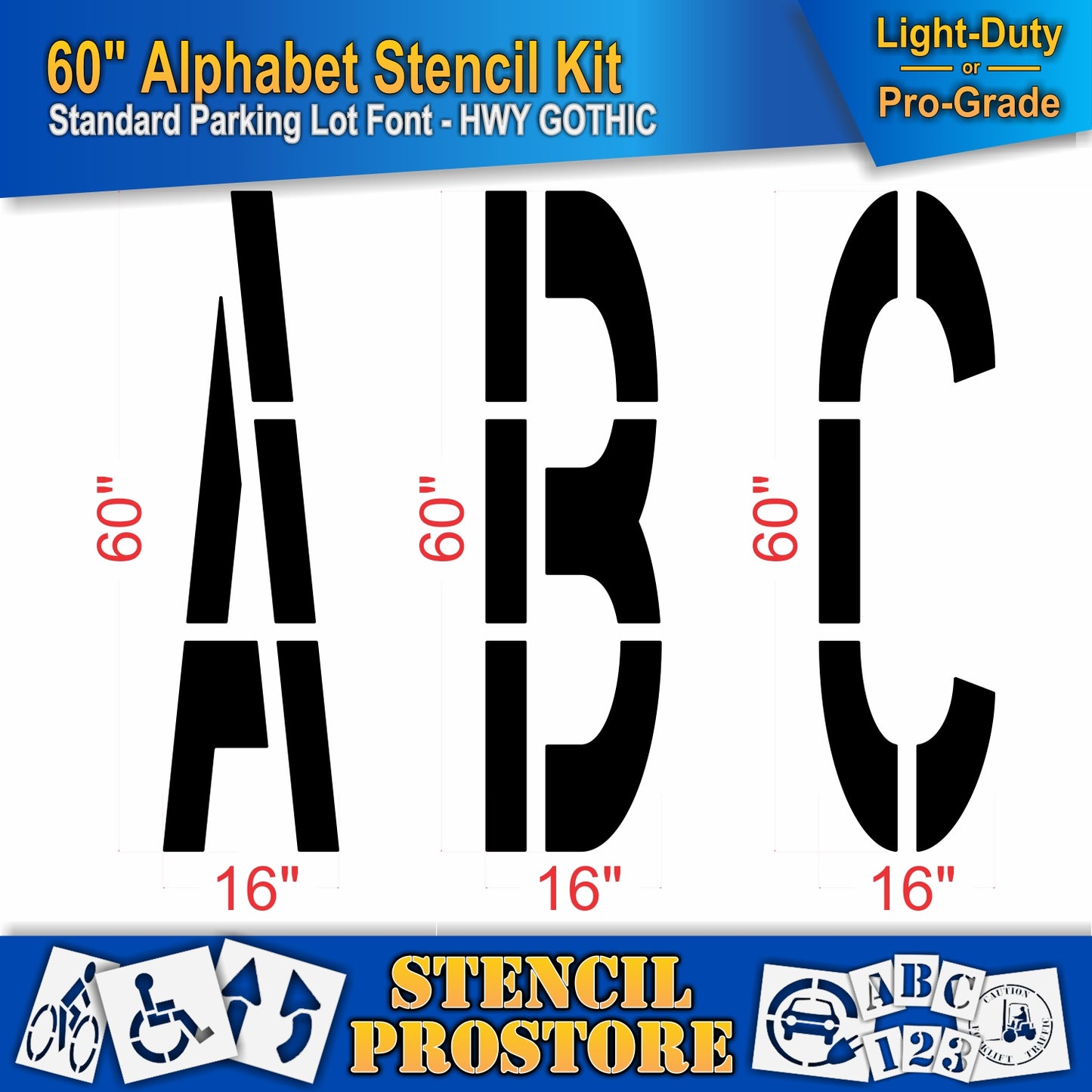 60" Alphabet Kit Stencil