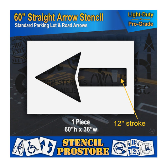 60 Inch Straight Arrow Stencil – Parking Lot and Highway Stencil