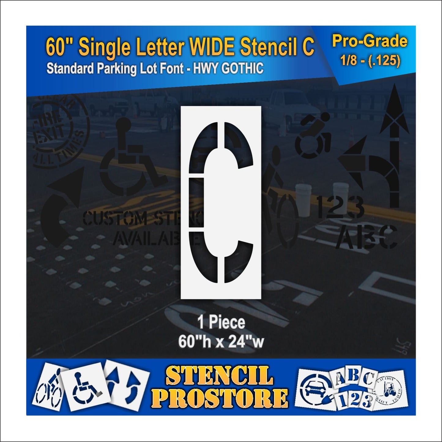 60" Wide Alphabet Kit Stencil