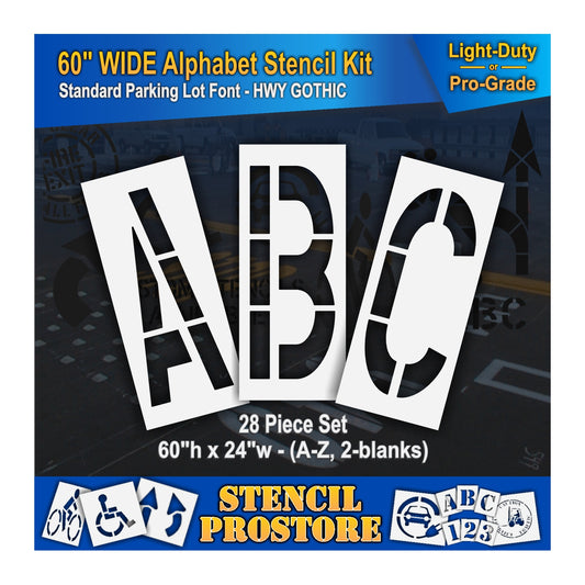 graphic image of 60" wide ABC stencils