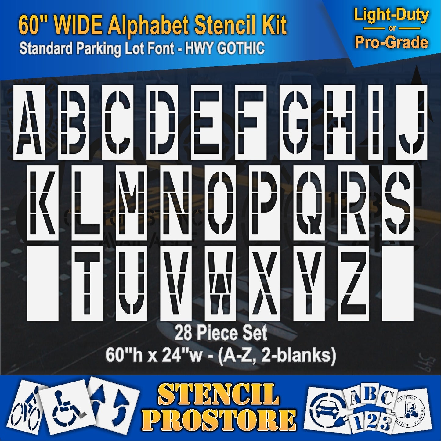 60" Wide Alphabet Kit Stencil