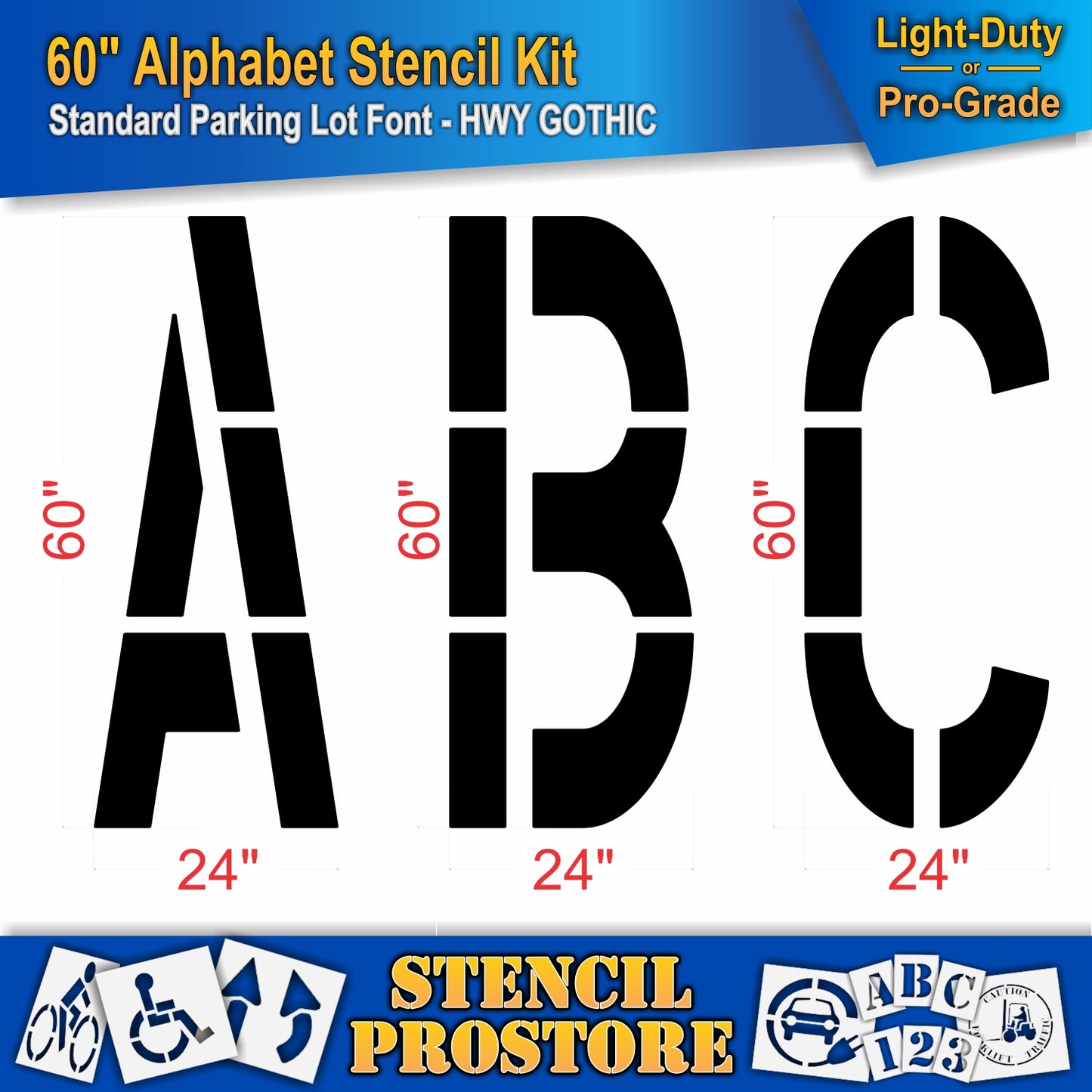 60" Wide Alphabet Kit Stencil