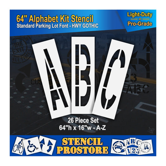 graphic image of 64" letters ABC stencils