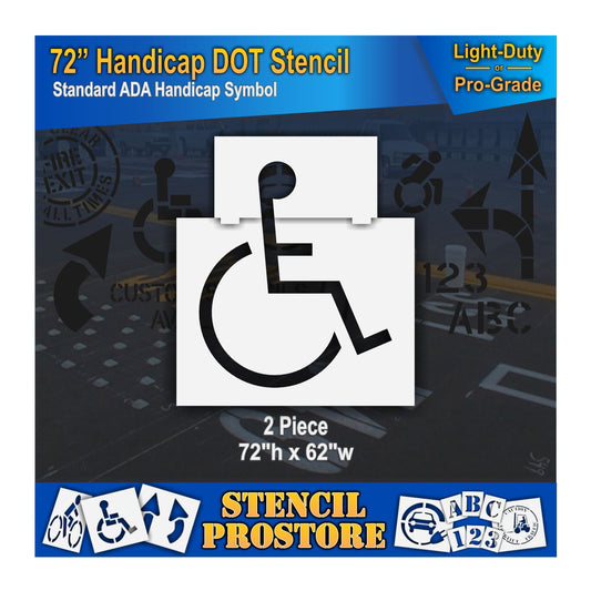 72 Inch Handicap Pavement Stencil – ADA-Compliant Stencil for Parking Lots