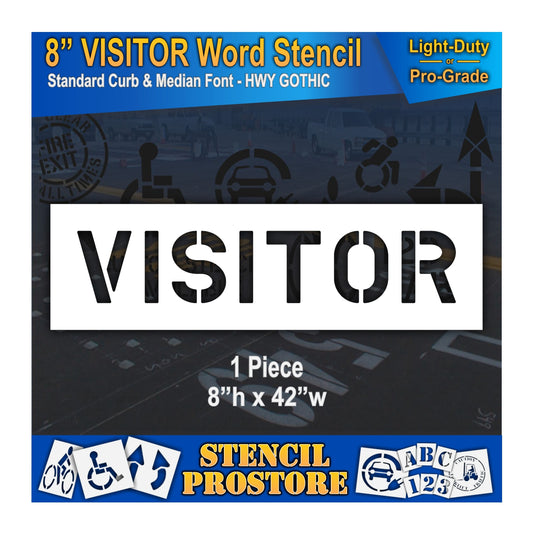 8 Inch VISITOR Wording Stencil – for Parking Lot and Area Labeling Stencil