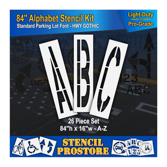 graphic image of 84" ABC stencils