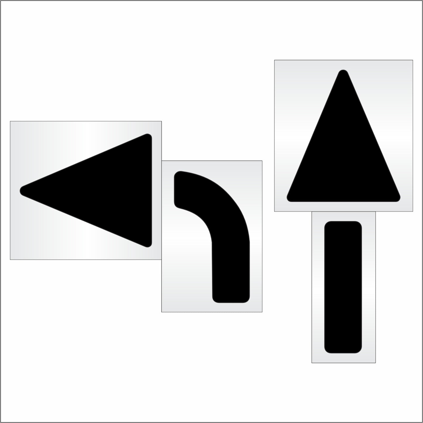 90 Inch 3pc Combo Arrow Stencil – Parking Lot and Highway Stencil