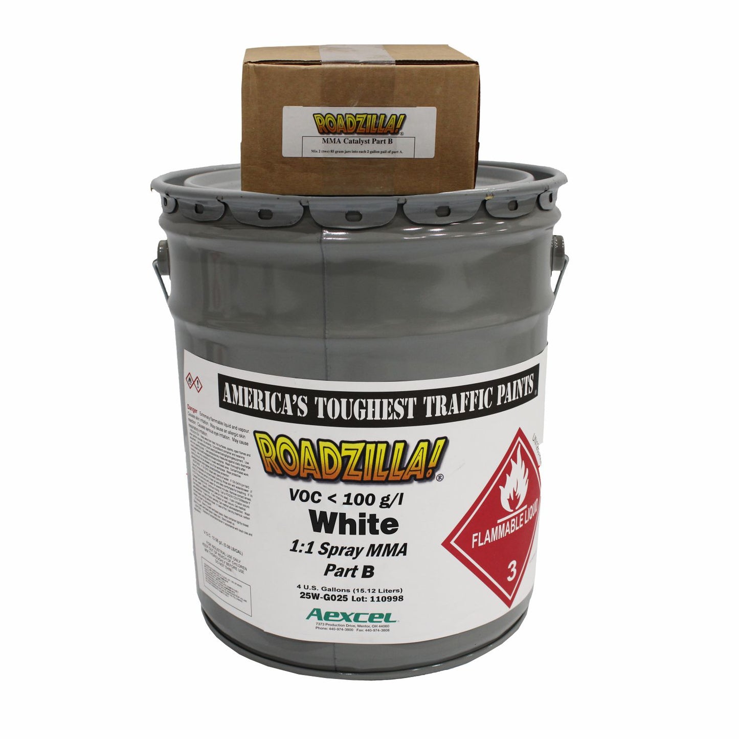 Product image of Aexcel RoadZilla White MMA Traffic Marking Paint Part B catalyst system.