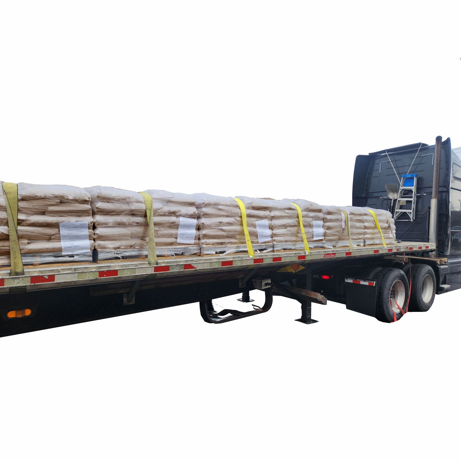 SWARCO Premium Glass Beads Type B T-01, 22 ton truckload, used in traffic paint and pavement markings to improve retroreflectivity and roadway visibility.