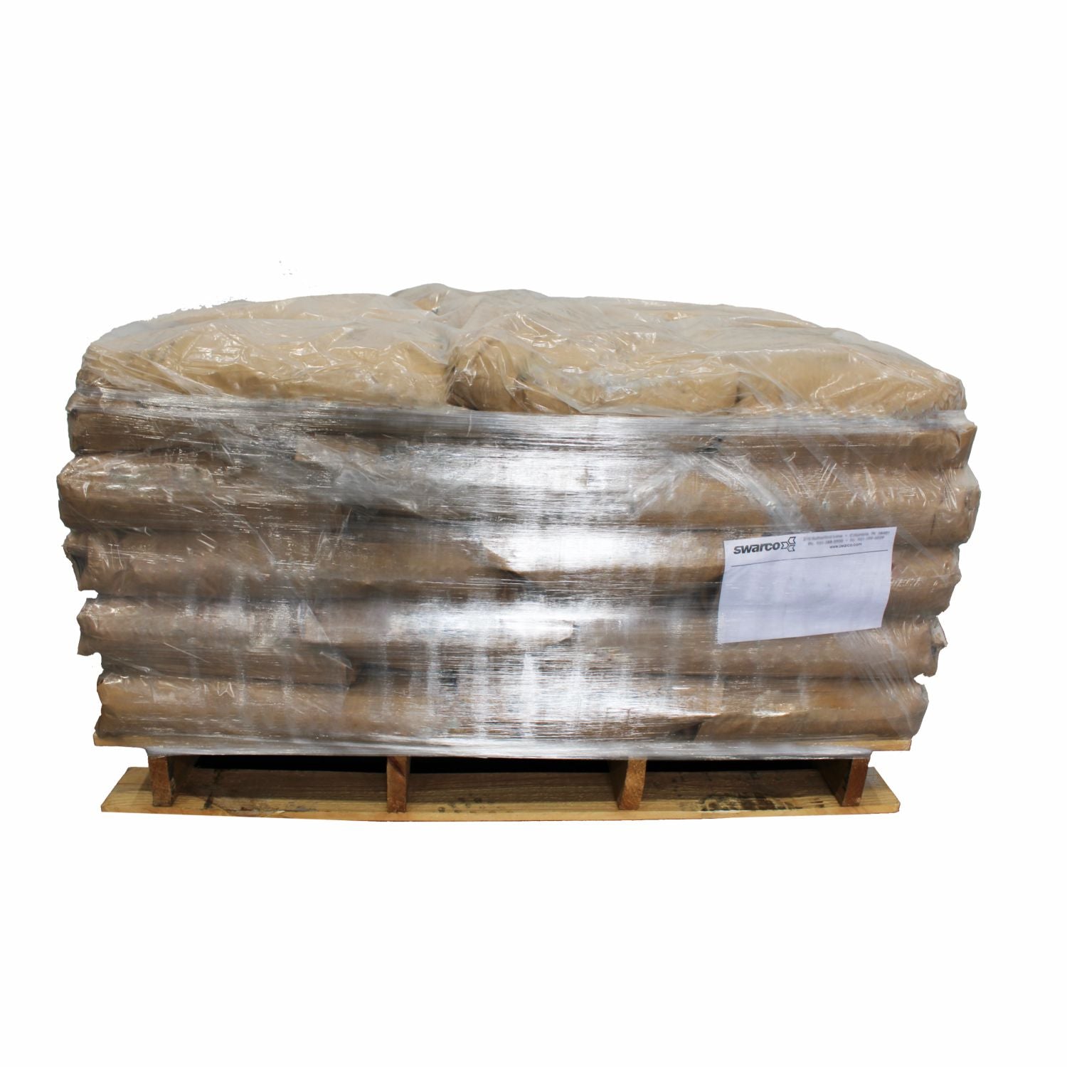 Pallet of SWARCO Premium Glass Beads for reflective traffic markings and pavement striping applications.