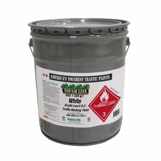 Toughline Solvent-Borne Acrylic Traffic Paint White in 5-gallon pail for pavement marking applications