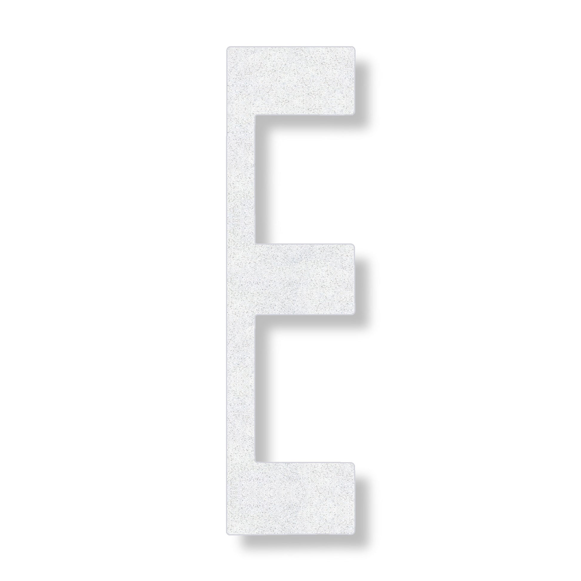 Letter E in white