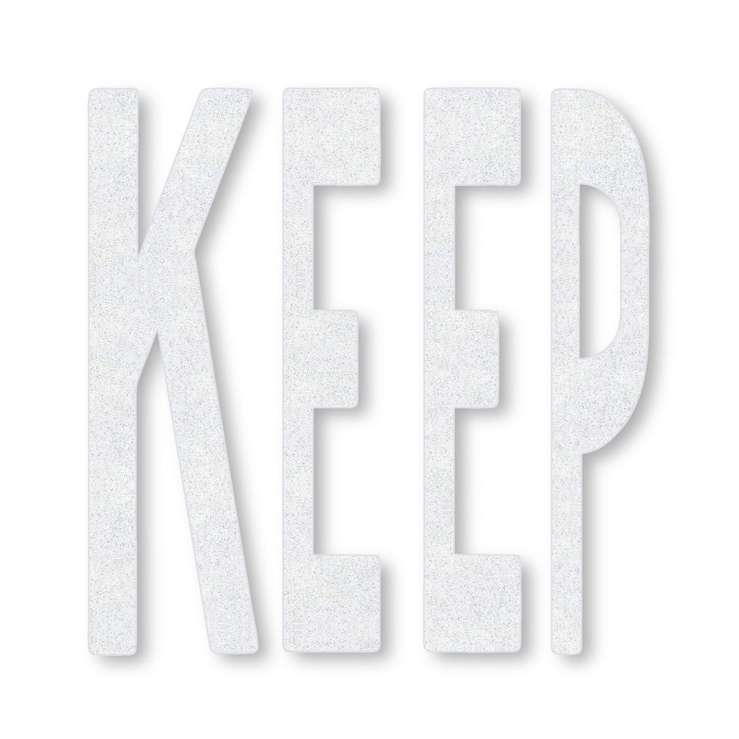 KEEP in all caps on white