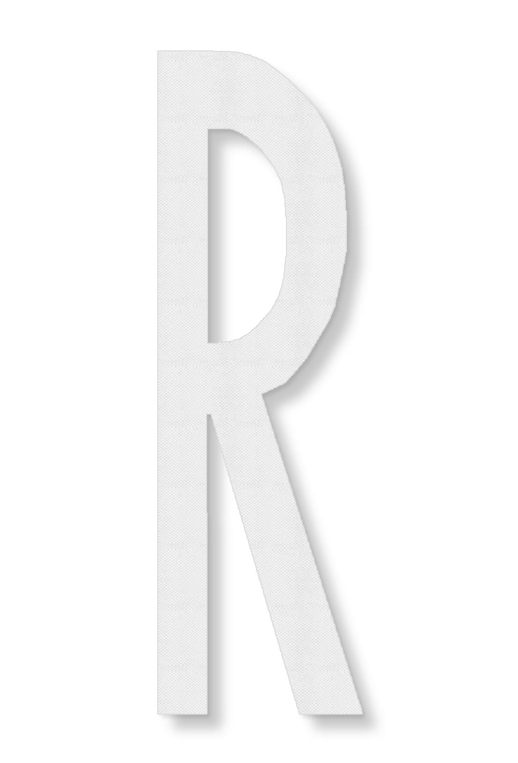 Letter R in textured white tape