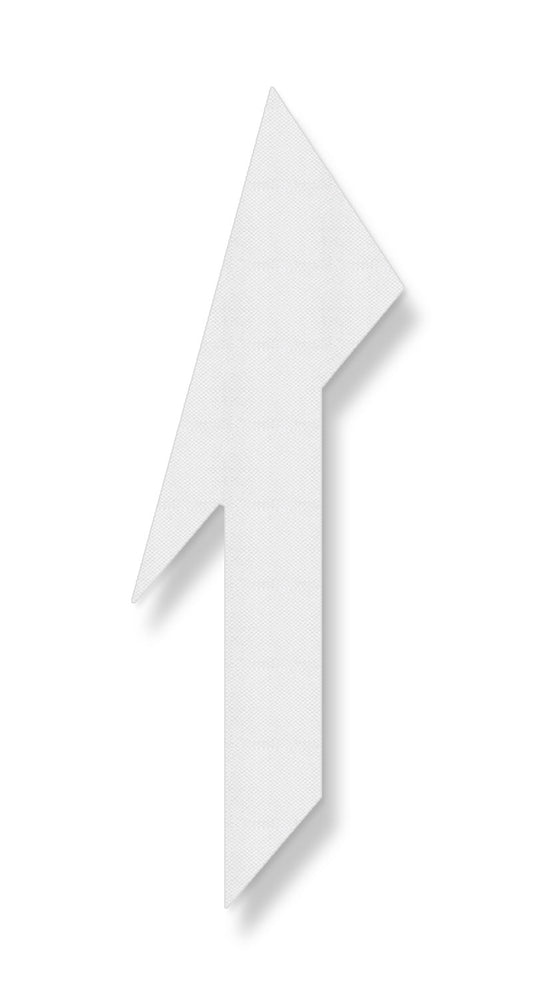 Straight arrow tilted left in textured white tape