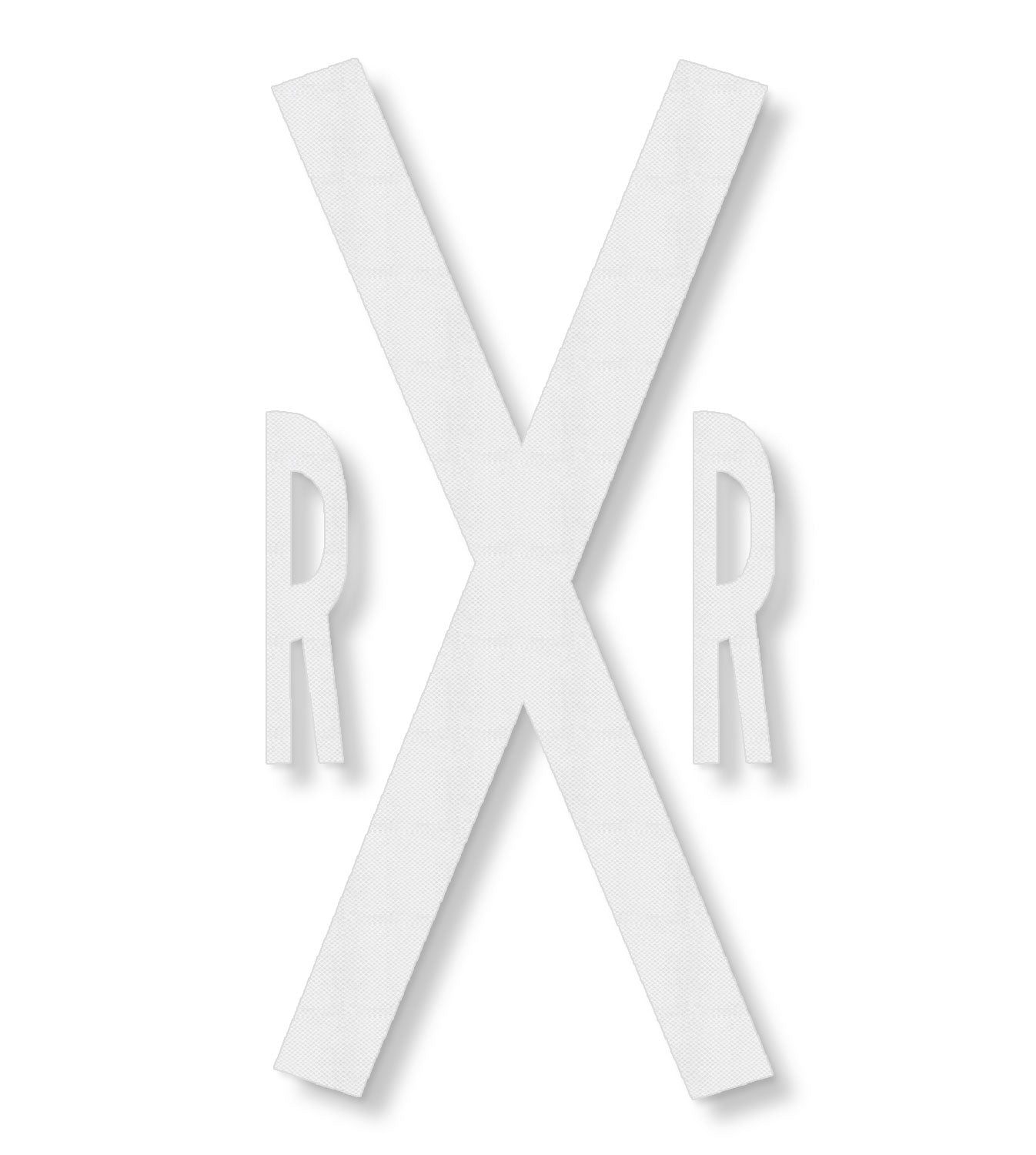 R X R in textured white tape