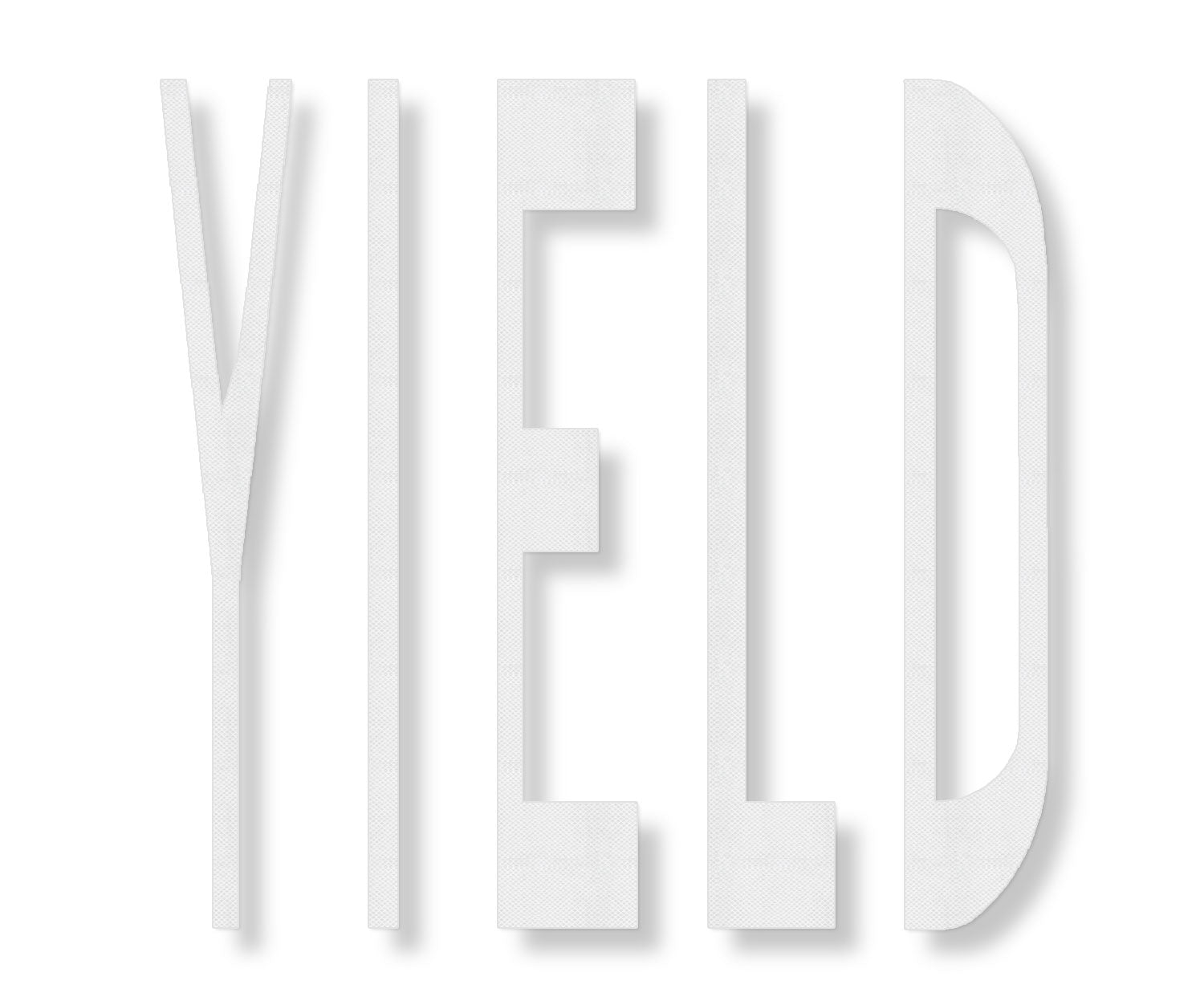 The word YIELD in textured white tape