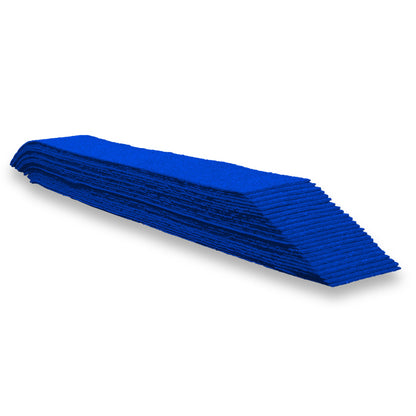 A stack of blue preformed thermoplastic lines