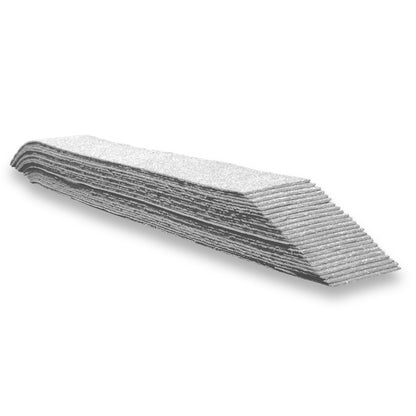 A stack of white preformed thermoplastic lines