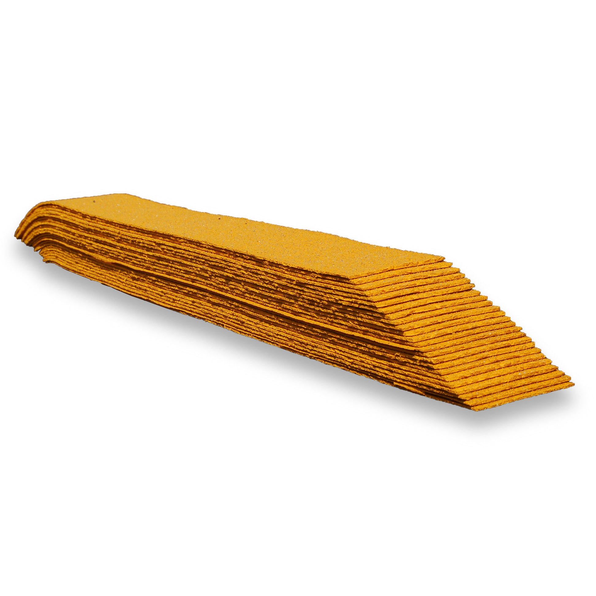 A stack of yellow preformed thermoplastic lines